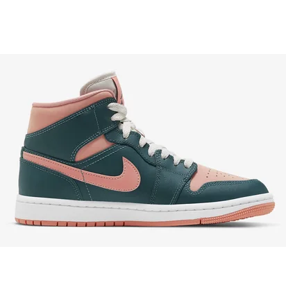 Кроссовки женские Air Jordan 1 Mid Green/Pink Bq6472-308