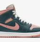 Кроссовки женские Air Jordan 1 Mid Green/Pink Bq6472-308