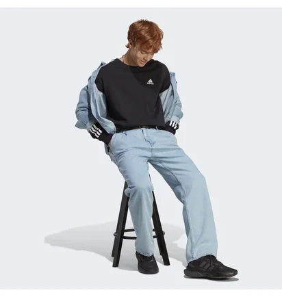 Свитшот мужской Adidas Essentials French Terry 3-Stripes Sweatshirt Black Ic9317