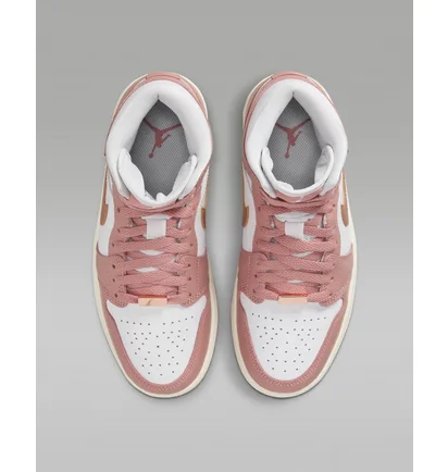 Кроссовки женские Air Jordan 1 Mid Se Shoes White/Pink FB9892-670
