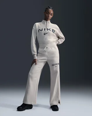 Штани жіночі Nike Sportswear Phoenix Fleece High-Waisted Wide-Leg Logo Pants Grey FV7684-104