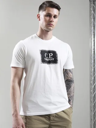 Футболка мужская C.P. Company 30/1 Logo Label White 18CMTS029A-005100W