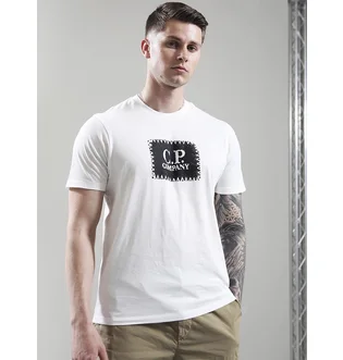 Футболка мужская C.P. Company 30/1 Logo Label White 18CMTS029A-005100W