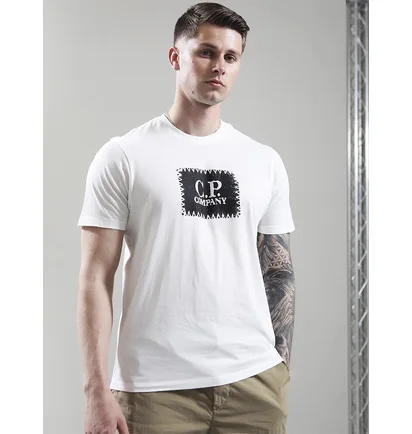 Футболка мужская C.P. Company 30/1 Logo Label White 18CMTS029A-005100W