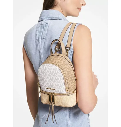 Рюкзак жіночий Michael Kors Rhea Mini Color-Block Logo Backpack Beige 30S0GEZB0B-BUTTERMILK-MULTI-66195