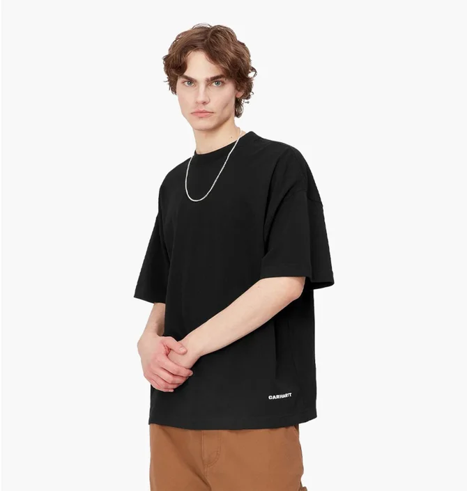 Футболка мужская Carhartt Wip S/S Link Script T-Shirt Black I031373-0D2XX