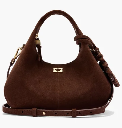Сумка жіноча GANNI Brown Suede Mini Hobo Bag Brown B207001697900