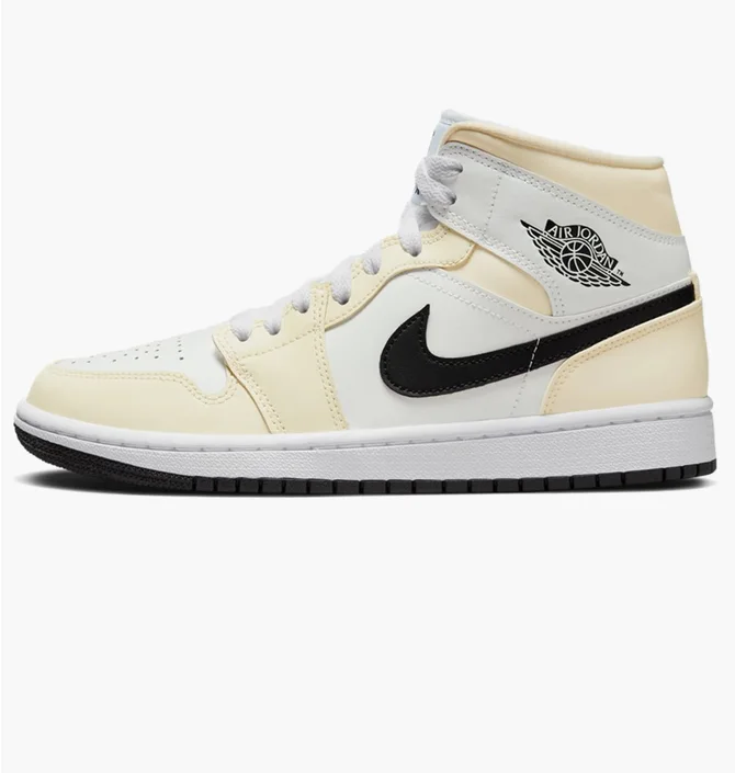 Кроссовки женские Nike Air Jordan 1 Mid Coconut Milk W White/Beige Bq6472-121