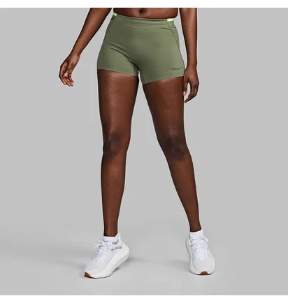 Шорты женские Saucony Endorphin Hot Short Olive SAW800496-OV
