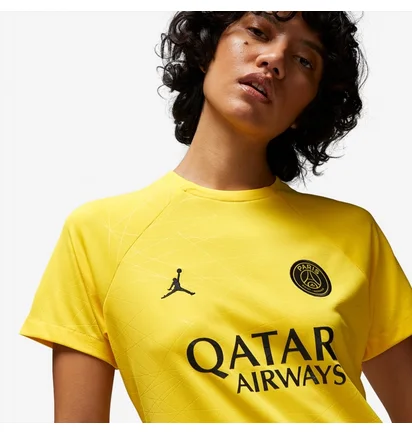 Футболка женская Air Jordan X Psg 22/23 Pre-Match 4Th Dri-Fit Ss Shirt Yellow DR4913-720