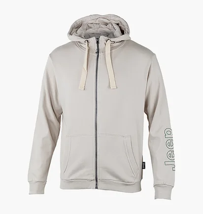 Толстовка чоловіча Jeep Hooded Sweatshirt Full Zip Sleeve Embroidery Beige O102571-J868