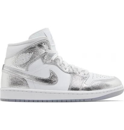 Кроссовки женские Air Jordan 1 Mid Se Metallic/White FN5031-100