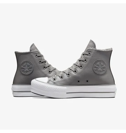 Кеды унисекс Converse Chuck Taylor All Star Lift Platform Leather Grey A05511C