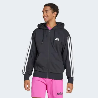 Толстовка чоловіча Adidas Essentials 3-Stripes French Terry Black JD1877