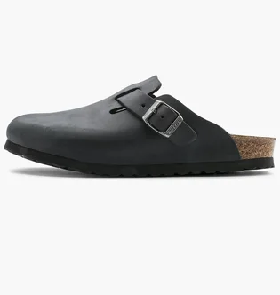 Тапочки унисекс BIRKENSTOCK Boston Black Oiled Leather Shoes Black 59461