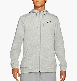 Толстовка чоловіча Nike Dry Men's Dri-FIT Hooded Fitness Full-Zip Grey CZ6376-063
