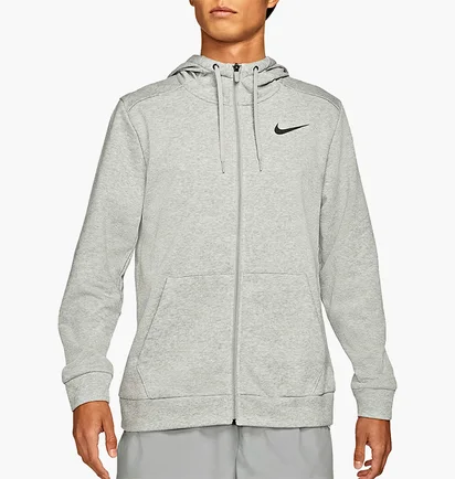 Толстовка чоловіча Nike Dry Men's Dri-FIT Hooded Fitness Full-Zip Grey CZ6376-063