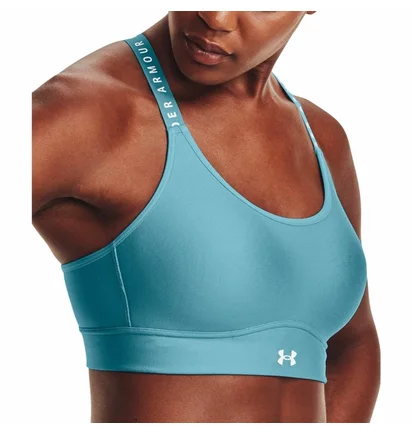 Топ женский Under Armour Infinity Mid Covered Sports Bra Light Blue 1363353-433
