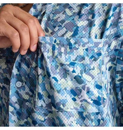 Рубашка мужская Air Jordan Essentials Allover Print Button-Down Poolside Top Light Blue FN4641-423