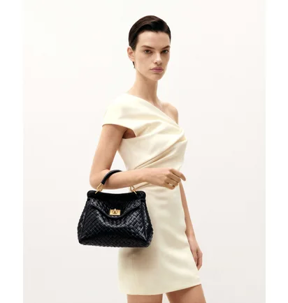 Сумка жіноча JW PEI Lucia Classic Top Handle Woven Bag Black BB2024BG108654JWP