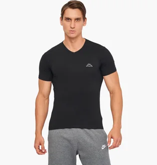 Футболка чоловіча Kappa Mezza Manica Scollo V Black K1316-NERO