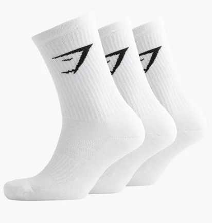 Носки Gymshark Crew (3 пары) White I3A3P-WB57