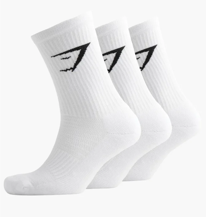 Носки Gymshark Crew (3 пары) White I3A3P-WB57