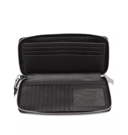 Гаманець жіночий Michael Kors Jet Set Travel Monogram Continental Leather Wallet Black 35H8STVT3B-BLACK-66206