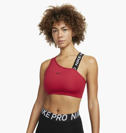 Топ женский Nike Womens Medium-Support Asymmetrical Sports Bra Bordo Dm0570-614