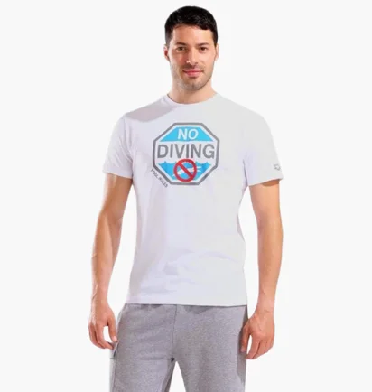 Футболка мужская Arena No Diving Print White 011331-100