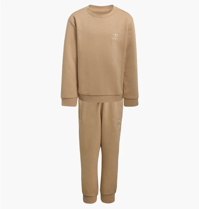 Спортивный костюм детский Adidas Crew Set Lk Beige KV1602