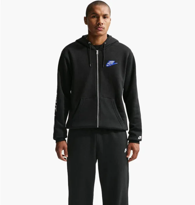 Толстовка мужская Nike Sportswear Club Full-Zip Fleece Black IO9616-010