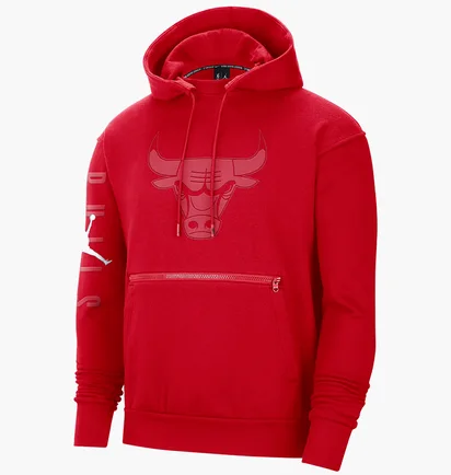 Худи мужское Nike Nba Chicago Bulls Hoodie Courtside Fleece Red DB1520-657