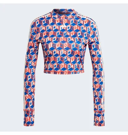 Топ женский Adidas X Farm Rio Crop Long Sleeve Shirt Multi IT9409