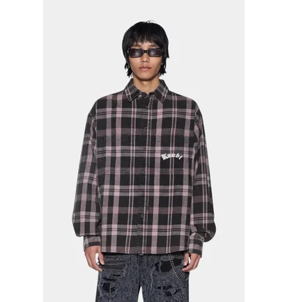 Рубашка мужская Ksubi Картата Vulture Flannel Ls Shirt Plum Multi MSP26SH009