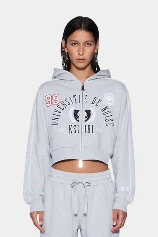 Спортивный костюм женский Ksubi College Origin Zip Hoodie & Carter Wide Trakpant Grey WSP26FL002-WSP26PA005