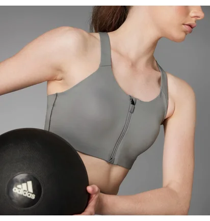 Топ жіночий Adidas Tlrd Impact Luxe High-Support Zip Bra Grey IT6656