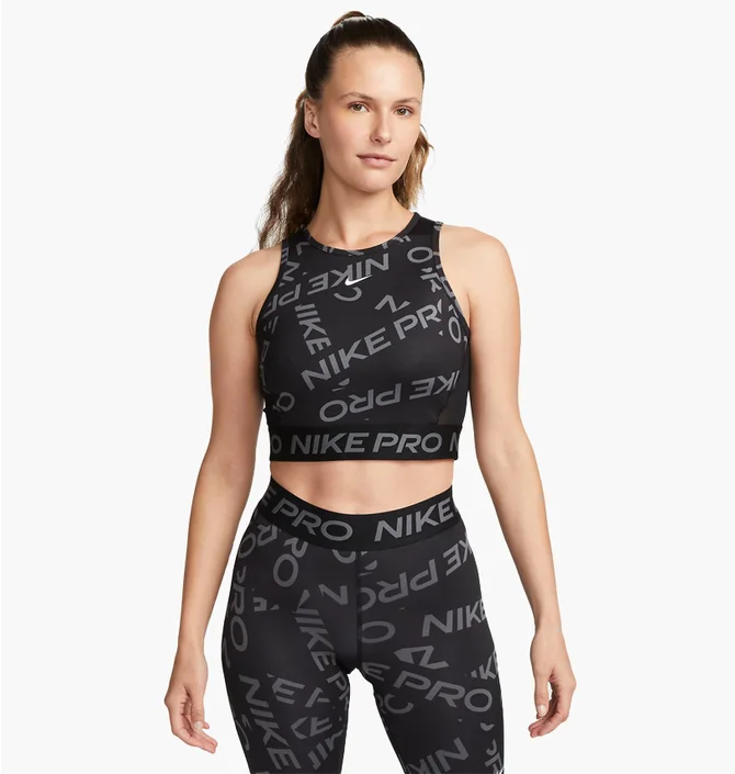 Топ женский Nike Pro Dri-Fit Crop Printed Tank Top Black FB5500-010