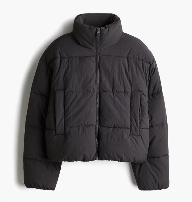 Пуховик женский H&M Short Puffer Jacket Grey 1228408007