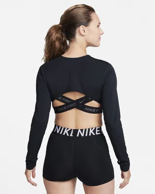 Топ жіночий Nike Pro Dri-Fit WomenS Cropped Long-Sleeve Top Black FB5233-010