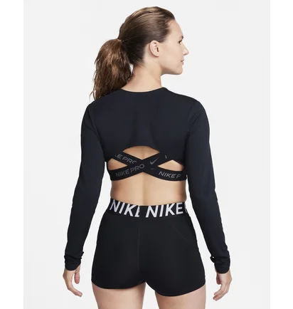 Топ женский Nike Pro Dri-Fit WomenS Cropped Long-Sleeve Top Black FB5233-010