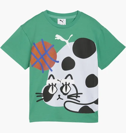 Футболка дитяча Puma Sporty Cats Relaxed Green 634549-40
