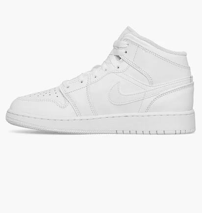 Кроссовки детские Nike Air Jordan 1 Mid (Gs) Sneakers White 554725-136