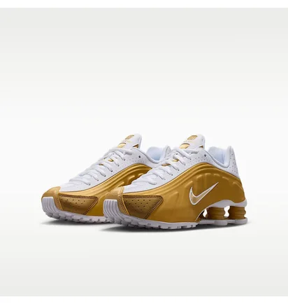 Кросівки дитячі Nike Shox R4 Big Kids Shoes Gold/White CW2626-700