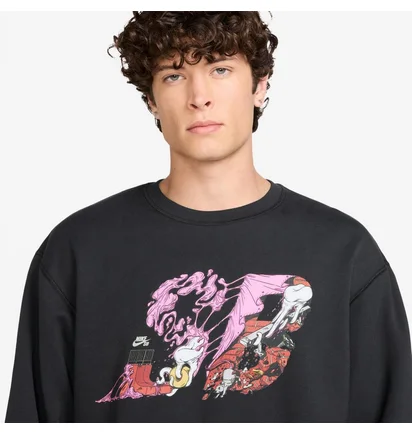 Світшот чоловічий Nike Flc Po Crew Black HQ9010-010