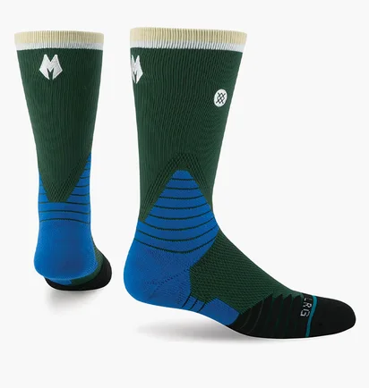 Шкарпетки унісекс Stance Nba Milwaukee Bucks Logo Crew Basketball Socks Green/Blue (1 пара) M559C5LCBK-GRN