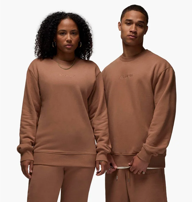 Свитшот унисекс Air Jordan Wordmark Fleece Crew-Neck Sweatshirt Brown FZ3950-223