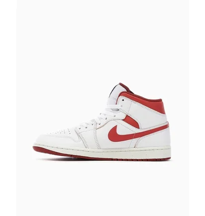 Кросівки чоловічі Air Jordan 1 Mid Se White Dune Red White FJ3458-160