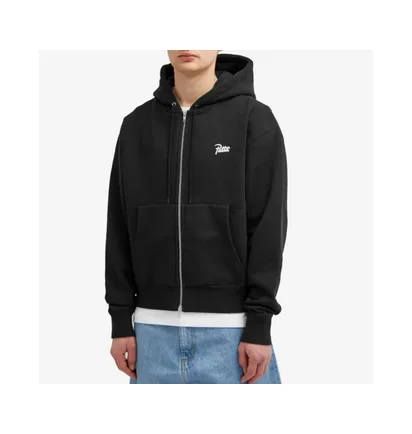 Толстовка мужская Patta Classic Zip-Up Hooded Sweater Black 331-0203-001