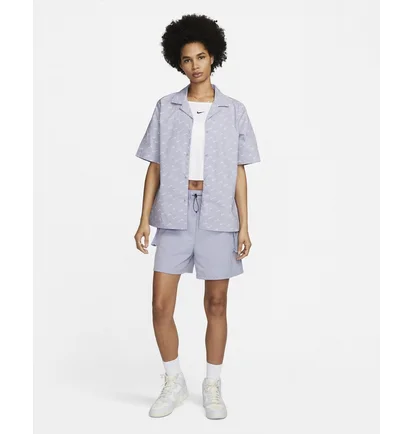 Рубашка женская Nike Sportswear Everyday Modern Woven Short-Sleeve Top Violet DV7930-519